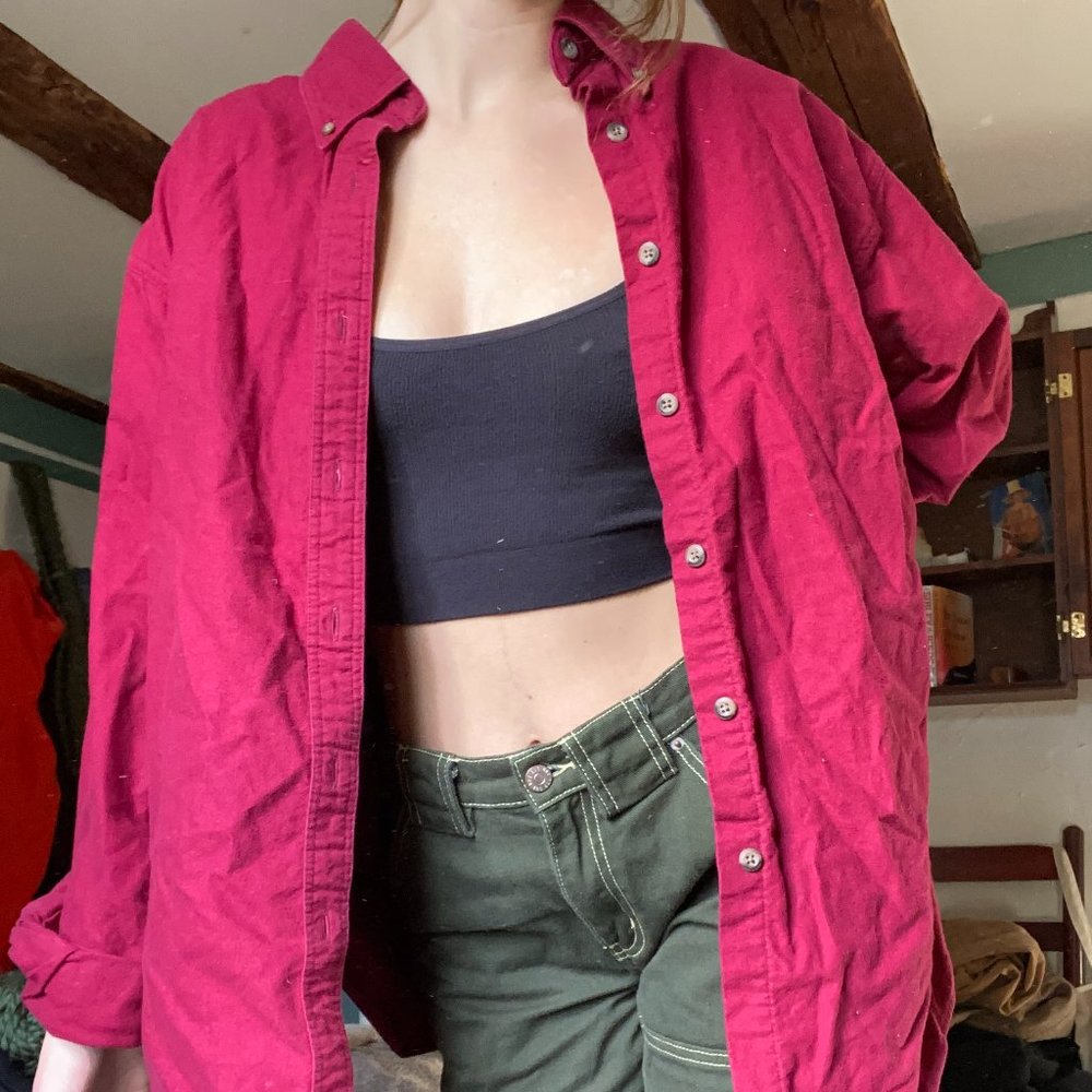 VINTAGE MAROON BUTTON DOWN